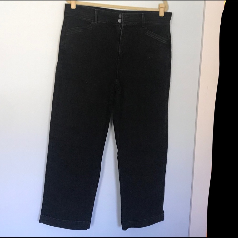 High waisted straight leg black jeans by Ann Taylor